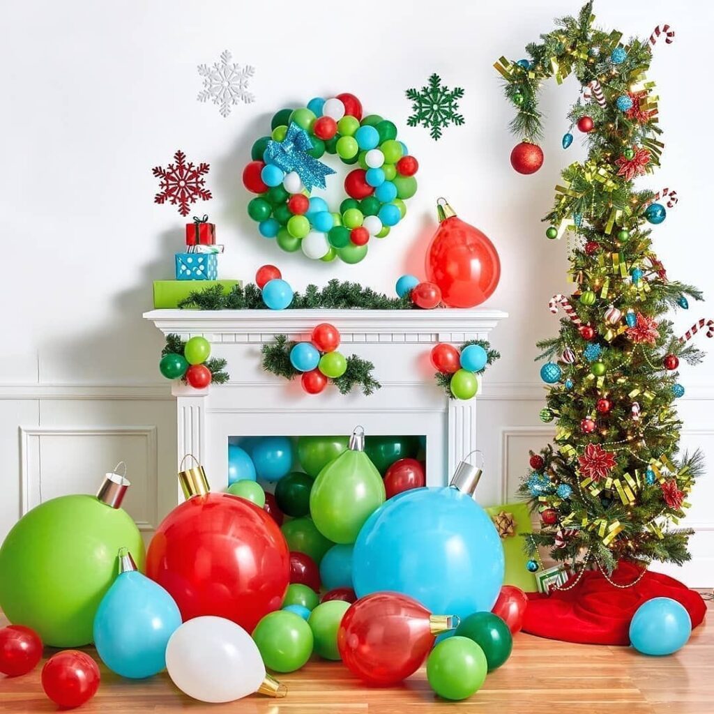 10 christmas backdrop balloons